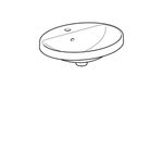 Lavabo empotrado serie Geberit VariForm, ovalado, con orificio para el grifo: B1=58cm, Toma de grifo=Centro,